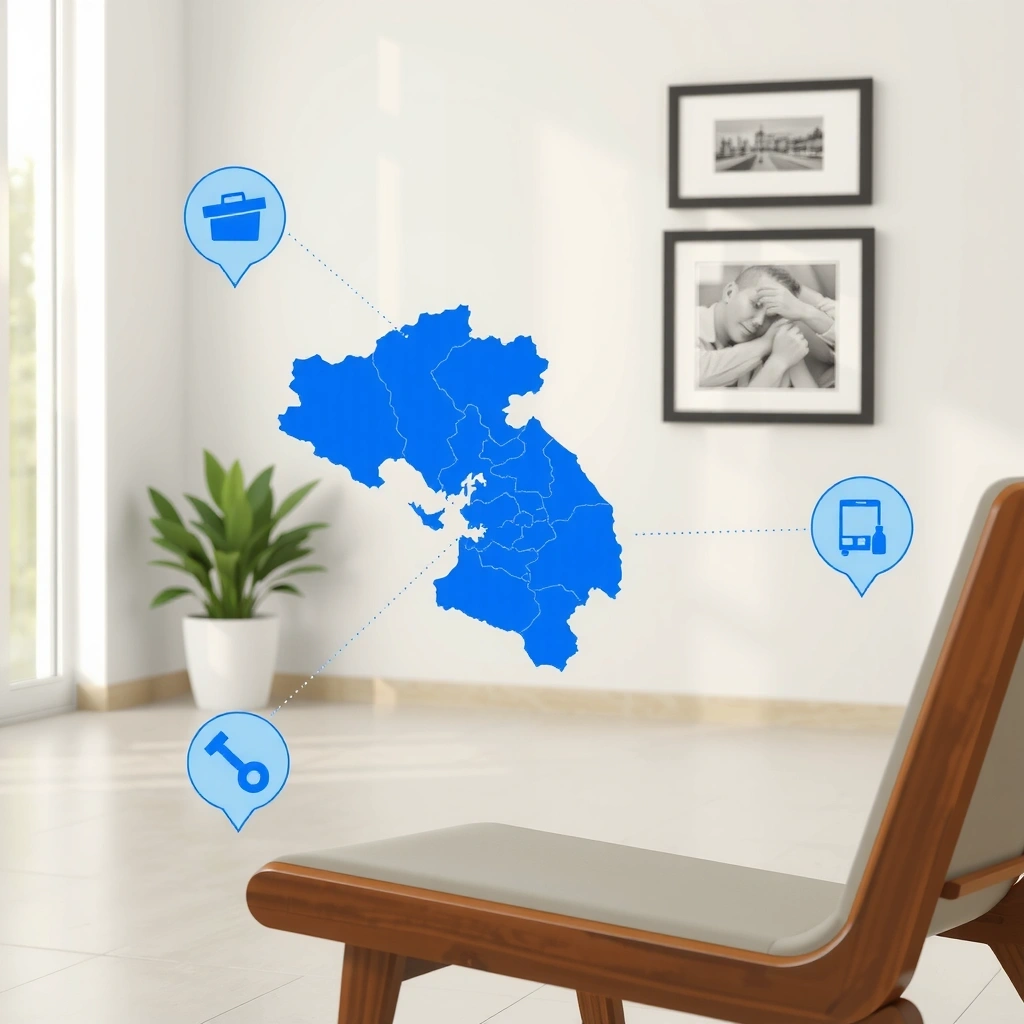 BGC Service Coverage Map showing areas served by ShineCore